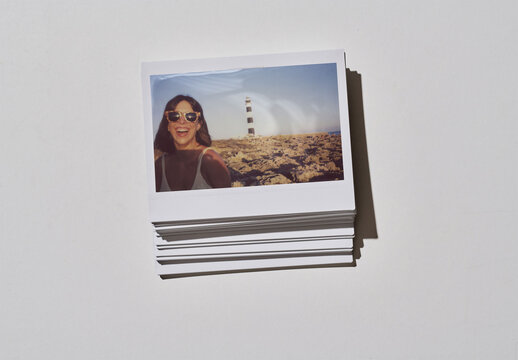Blank Mockup of pile of polaroids