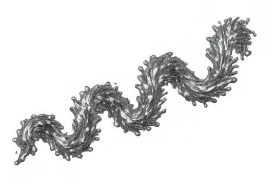 Silver christmas tinsel garland decorating for holiday season celebrations with sparkly metallic texture, transparent background