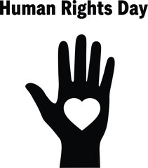 Obraz premium Hand and heart for human rights day
