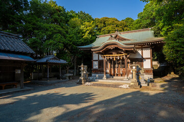 Fototapeta premium 金刀比羅神社の拝殿の風景（福津市）