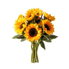 Obraz premium yellow sunflower isolated on white background