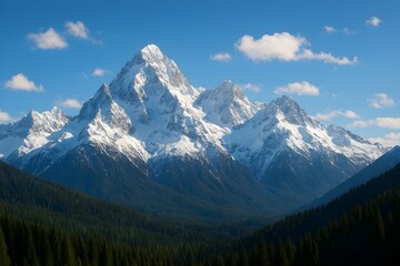 mountain landscape with blue sky