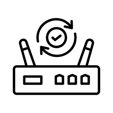 Updated Router Icon with Rotating Arrows and Check Mark