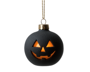 Matte Black Jack O Lantern Christmas Ornament Gothic Holiday