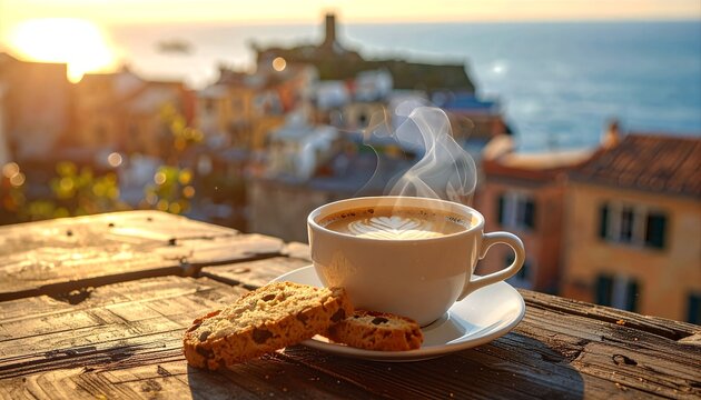 Morning Coffee with a View of the Sea.