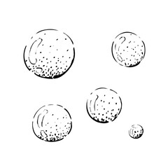 Vector line art illustration of soap bubbles, perfect for greeting cards and coloring books.