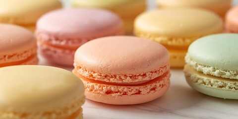 Obraz premium Pastel macarons close-up