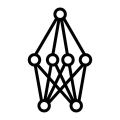 Vector Deep Learning Icon – Artificial Intelligence Neural Network, Machine Learning, Technology, Data Science, and Analytics Symbol