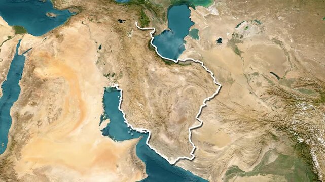 Iran Country Map with New Flag Animation 1080p