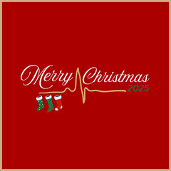 Merry Christmas, Post Red And Golden