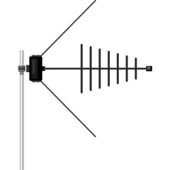 Black Yagi Antenna On Silver Pole With Transparent Background Isolated Vector Illustration