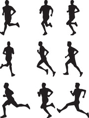football players silhouettes vector