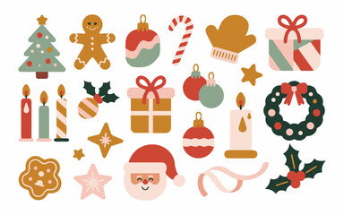 Festive Christmas cheer with gingerbread man, cheerful Santa, and glowing candles, perfect for holiday cards and seasonal marketing campaigns