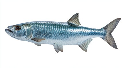 Fototapeta premium Tarpon Fish Display on Pure White Background. A Showcase of Ocean's Majestic Sea Creature