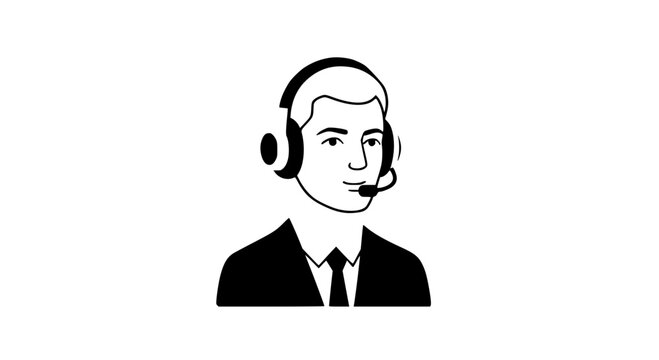 Professional businessman wearing headset ready to assist clients, conveying expertise and modern communication for customer support and business services.