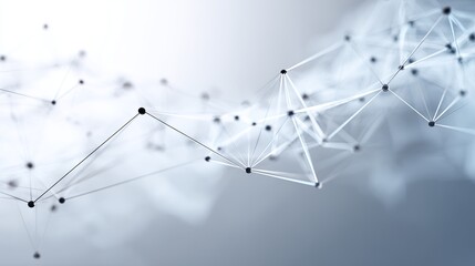 Abstract network connection points with glowing lines create a futuristic digital data flow concept