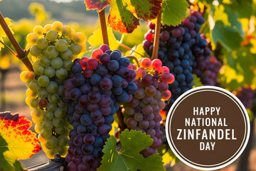 Zinfandel grapes on the vine celebrate national zinfandel day