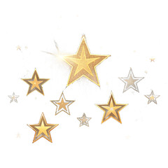 Golden star on white background