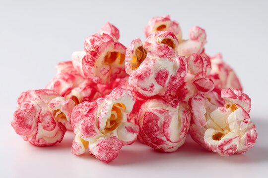 Delicious Strawberry Popcorn on Crisp White Backdrop - A Healthy Snack Delight