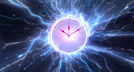 Abstract Time Clock with Electric Energy