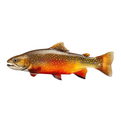 Vibrant brook trout showcasing stunning orange and yellow hues, perfect for fishing and nature themes