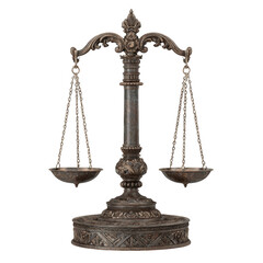 Elegant antique balance scale symbolizing justice, law, and fairness in a professional setting