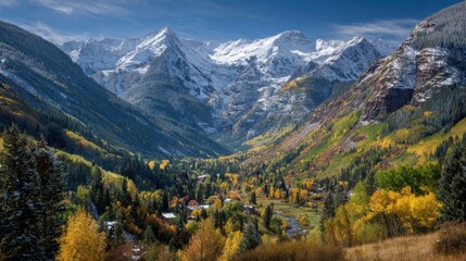 Vibrant Vail Falls: Autumn Hues Among Snow-Capped Mountains & Golden Aspen