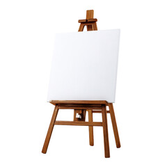 Blank canvas on wooden easel, ready for art, creativity, and artistic expression