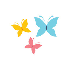 Beautiful butterfly logo design flying flapping its wings