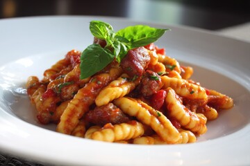 Delicious Cavatelli Dish with Savory Pork Sausage Sauce â€“ A Taste of Italian Cuisine