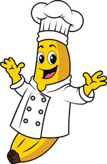 Banana chef character Vector, illustration
