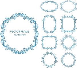 Elegant floral vector frames collection decorative elements for design projects vector
