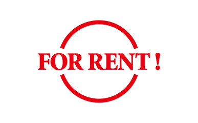 FOR RENT ! - Red Rubber Stamp With text message FOR RENT !
