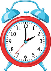 Retro red alarm clock time reminder functionality retro style illustration graphic vector