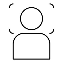 facial recognition line icon with editable stroke