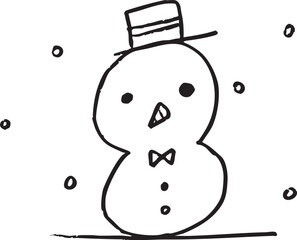 snowman illustrations for easy decorating anythings. Christmas Day Happy new year.  
