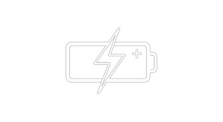 Battery charging icon simple line vector illustration isolated on white background for app and web design