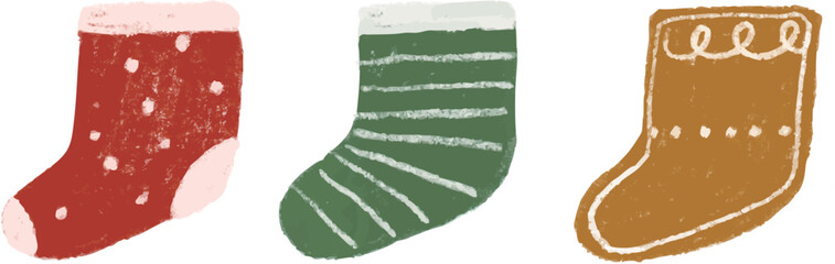 socks of Christmas season illustrations for easy decorating anythings.