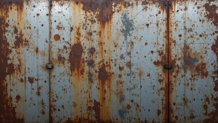 Rusty Metal Surface with Blue and Orange Tones Exhibiting Weathered Texture and Industrial Appeal