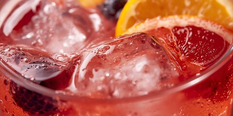 Refreshing Red Cocktail with Orange and Berry