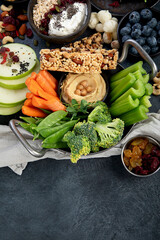 Healthy vegan snacks concept.