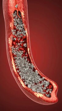 3D Medical Animation: Thrombus Formation, Blood Clotting, and Calcium Deposits in a Blood Vessel Wall (Vascular Calcific