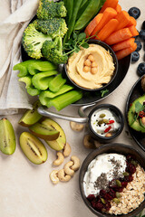 Healthy vegan snacks concept.