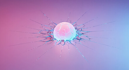 Glowing Cracked Sphere Emerging from Shattered Surface light energy
