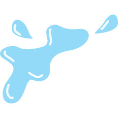 Light Blue Water Splash Element Isolated on Transparent Background Simple Graphic Design