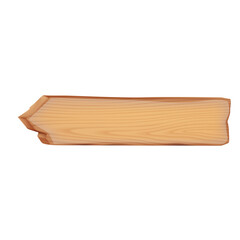 Light Brown Wooden Arrow Sign With Jagged Edge and Transparent Background Offering Directional Information