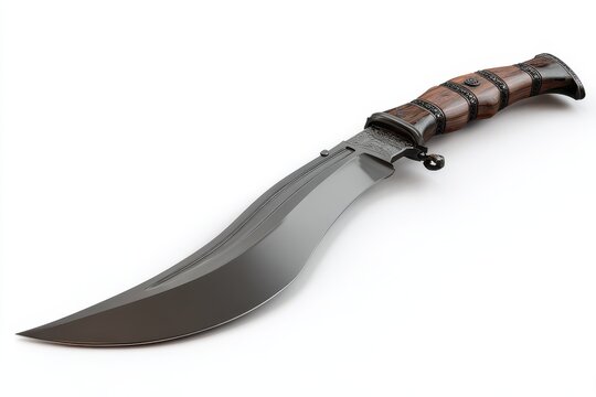3D Render of an Authentic Gurkha Kukri: A Traditional Nepalese Blade with a Distinctive Sharp Edge