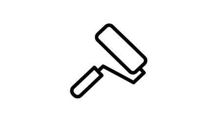Icon of a paint roller with a handle, used for painting walls and surfaces.