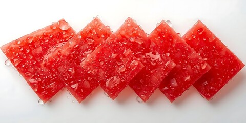 Red Gelatin Squares oFresh Red Grapes Close-Upn White