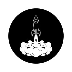 Icon of a rocket launch against 